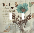 Rustic Elegant Teal Tulip Bible Inspirational Quote Decorative Switch Plates 2 Gang Double Toggle Outlet Light Switch Cover Wall Plate Electrical Faceplate for Farmhouse Bedroom Decor