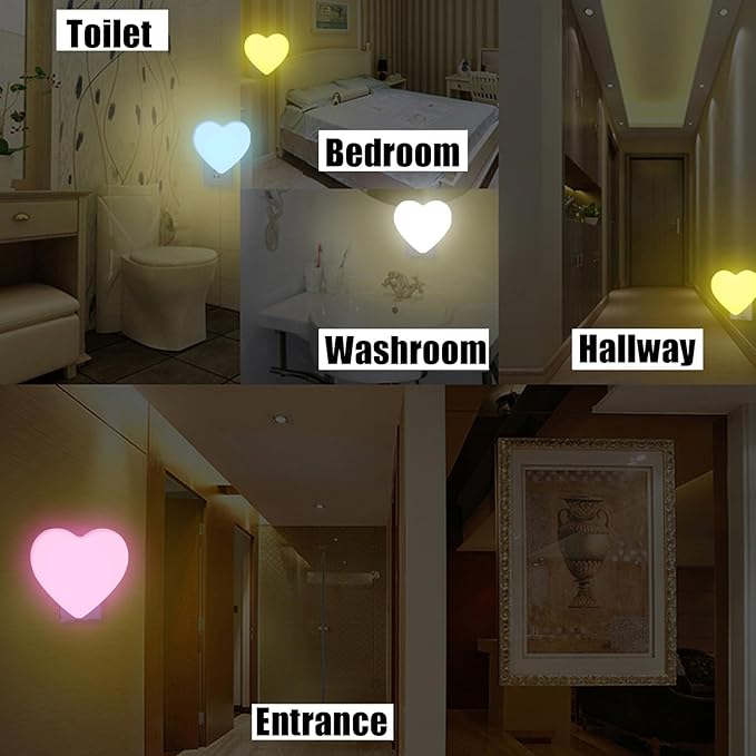 INZU Night Lights Plug into Wall, LED Night Light for Kids, Cute Nightlight with Auto Dusk to Dawn Sensor, LED Nightlight with Soft Warm Light for Bedroom, Nursery, Bathroom, Hallway (White)