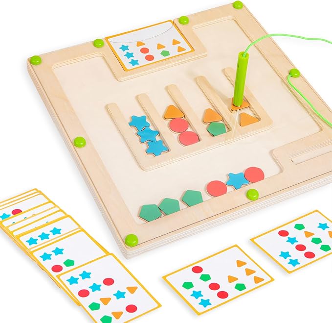Alzheimers Products for Elderly - Sorting Activities for Dementia Patients, Memory Care Activities for Seniors, Tile Matching Cognitive Busy Box Board Gadgets Gifts