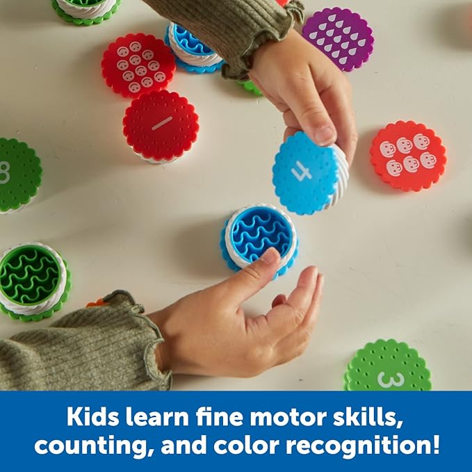 Learning Resources Mini Number Treats, Number Recognition, Counting Skills, Cookies Toys, Montessori Fine Motor Skills, Math Manipulatives, Gifts for Boys and Girls