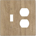 Outlet Covers Light Brown Wood Grain 1 Toggle 1 Duplex Switch Plate Covers Electrical Light Switch Cover Plate Decorative Wall Plate Socket Cover for Farmhouse Cabin Decor