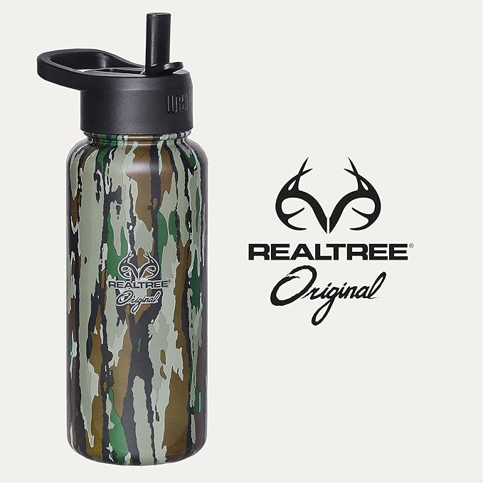 Wildkin Realtree Original 32oz Kids Water Bottle – Leakproof, Vacuum-Insulated, Durable, Easy-Clean