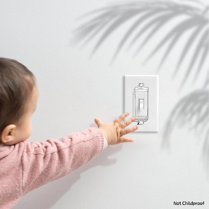 4 Pack Light Switch Cover Guard, Magnetic Light Switch Lock, Clear Wall Switch Guard for Flat Modern Switches