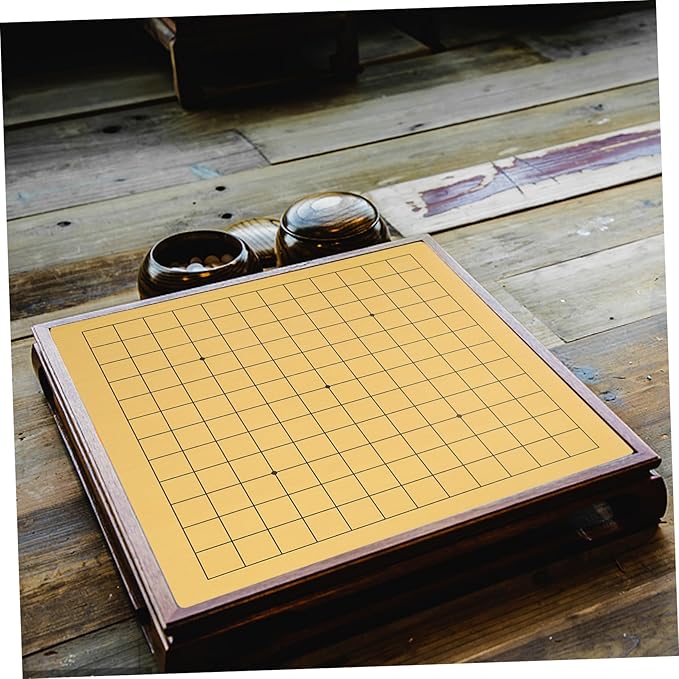 Garneck Wooden Go Chess Board Set 2PCS Double-Sided Go Game Board for Boys and Girls and Adults Portable Educational Strategy Game for Family Gatherings and Travel