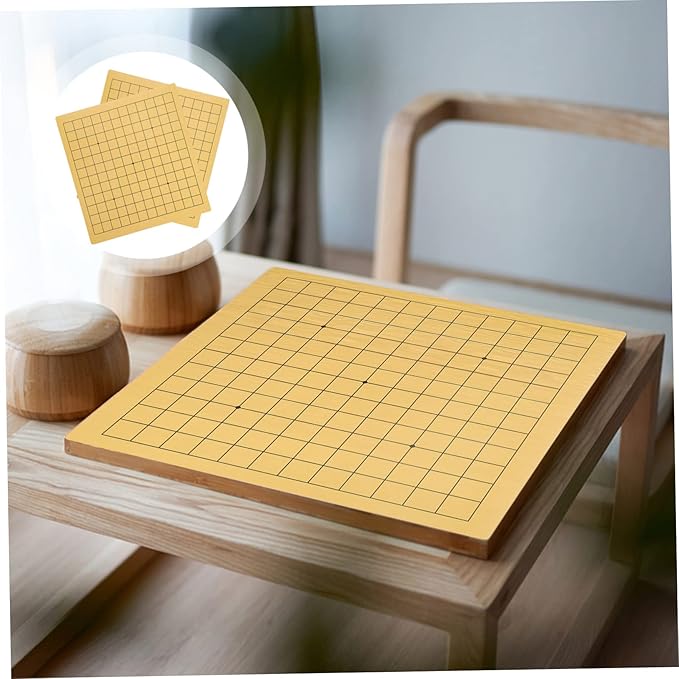 INOOMP 2Pcs Double-Sided Wooden Go Chessboard Set for Boys and Girls and Adults Portable Folding Go Game Board Educational Accessories for Travel and Family Fun