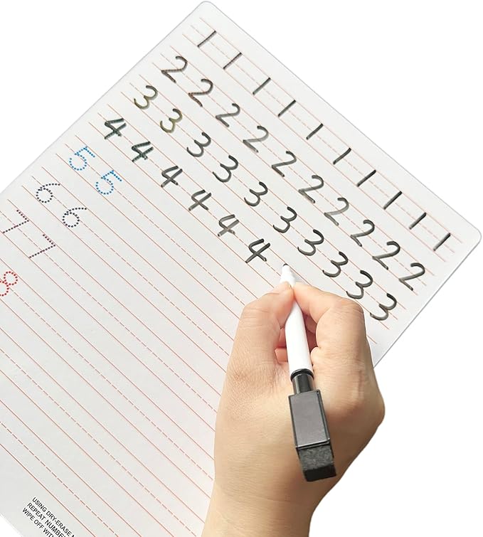 Dry Erase Alphabet Tracing Board: Letter and Numbers Handwriting Practice for Kids Learning, Reusable Boards for Kindergarten and Preschool