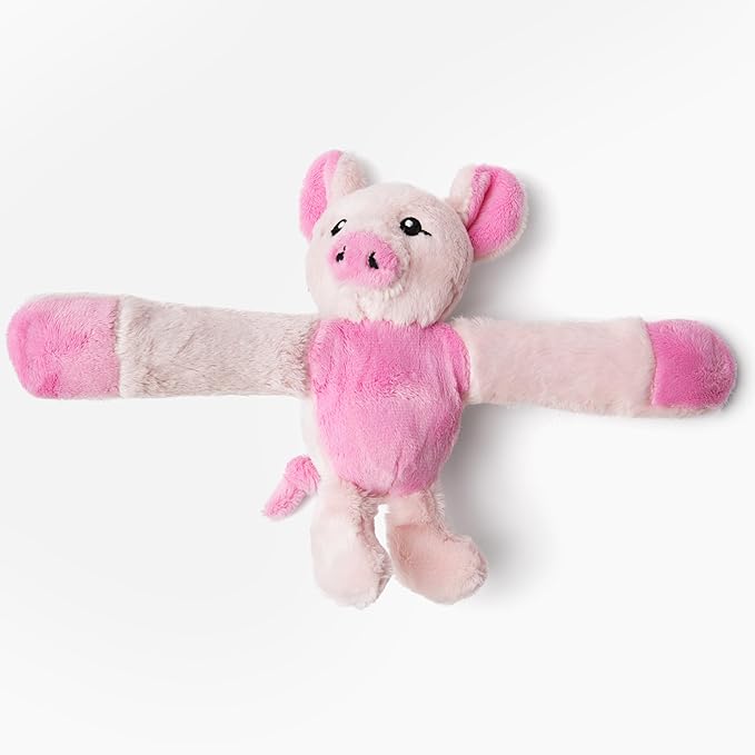 HUGIMALS Hug Babies Harper The Pig Cute Mini Plush Stuffed Animal Bracelet for Kids | Soft & Cuddly Portable Comfort Adorable On-The-Go Companion for Travel School & Adventures Ages 2+