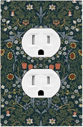 Outlet Covers Colorful Floral Boho Flower Plant Leaf 1 Gang Duplex Light Switch Cover Decorative Switch Plates Electrical Receptacle Faceplate Wall Plate For Bed Room Living Room Decor