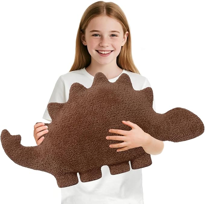 Andywoo Dino Chocolate Pillow Plush for Funny Birthday Gifts, Cute Funny Dinosaur Chocolate Stuffed Animals Toy for Boy and Girl, Dinosaur Gifts for Kids Teens and Adults (Kentrosaurus, Large)
