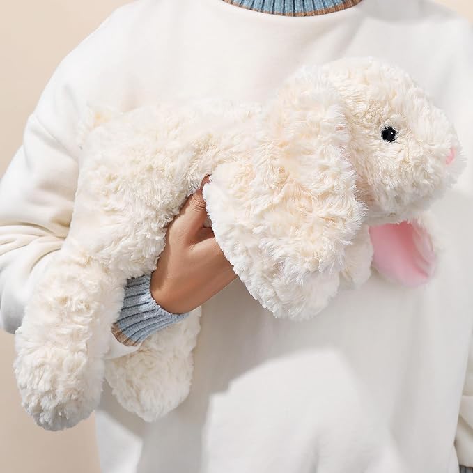 Soft Weighted Bunny Stuffed Animal 20.5" 2Lbs, Sturdy and Fluffy Beige Rabbit Plush Toy for Kids Cuddle, Cute Plushy Hugging Pillow Toy for Kids (20.5"x7.9"x5.9")