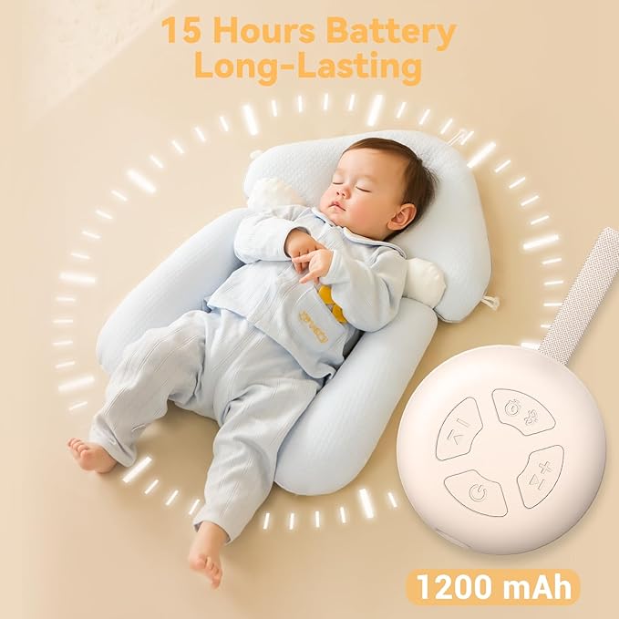 Portable Sound Machine for Baby | White Noise | 12 Soothing Sounds | Noise Canceling for Travel, Office, Nursery | Baby Shower | Registry Gift | Sleep Soother for Babies Kids Adults | Putty