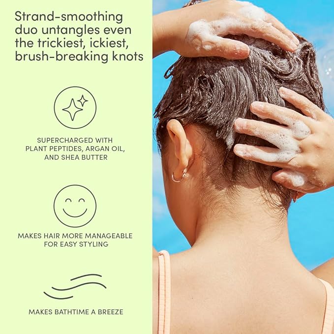 Evereden Kids Travel Set: Clean & Vegan 5-Piece Skin & Hair Care Set for Kids |Kids Face Cream, Face Wash, Detangling Shampoo, Conditioner & Spray With Travel Bag | Stocking Stuffers for Kids