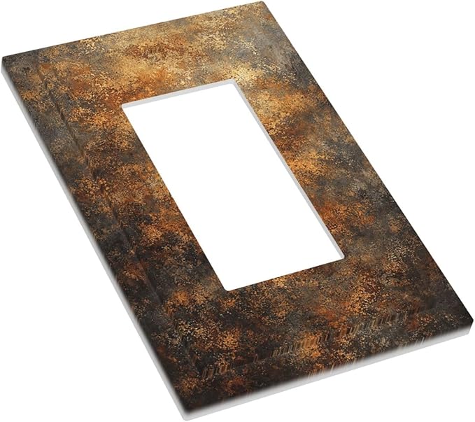 Decorative Outlet Covers Vintage Rust Pattern in Brown gold 1 Gang Rocker Light Switch Cover Plate Single Wall Plates for Electrical Outlets Switch Plate Covers Faceplate for Home Decor