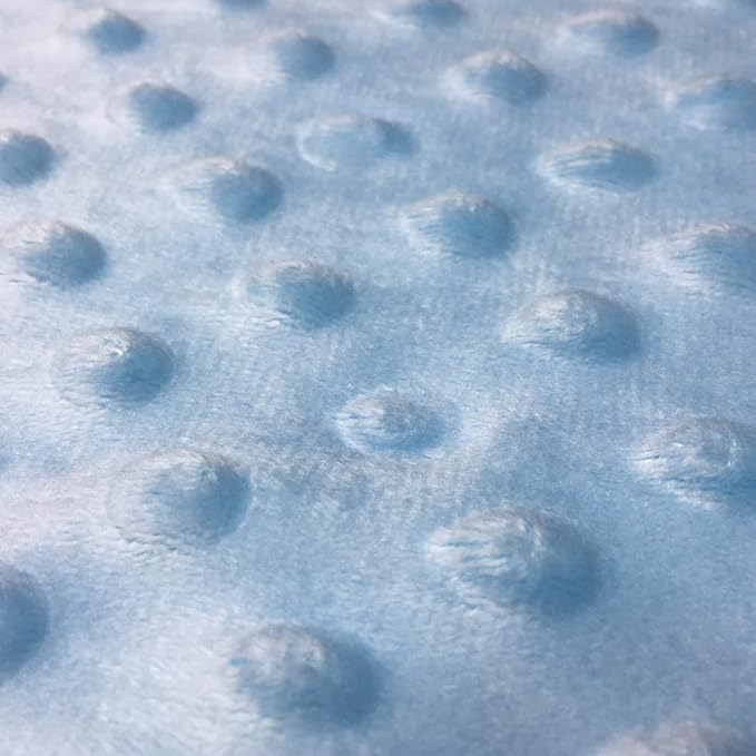 Lovey Dinosaur Security Blanket for Baby - Soft Plush Sensory Toy Comfort Appease Towel with Minky Dot Fabric - Small Taggy Blanket, No Crinkle Paper - Light Blue