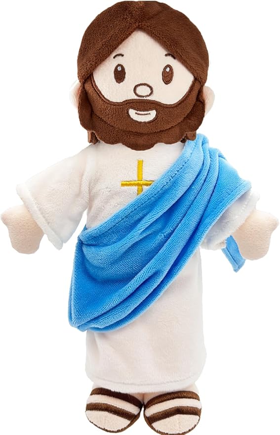 Jesus Plush Doll Jesus Plushie Stuffed Toy Christian Stuff Religious for Kids Christening Easter 13" (Blue)
