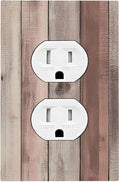 Outlet Covers Vintage Natural Wood Rustic Cinnamon 1 Gang Duplex Light Switch Cover Decorative Switch Plates Electrical Receptacle Faceplate Wall Plate For Farmhouse Cabin Decor