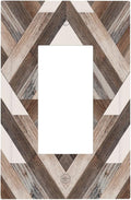 Polygon Collage Abstract Shapes Rustic Wood Panel Print Decorative Outlet Covers 1 Gang Single Rocker Light Switch Cover Plate Wall Plates GFCI Faceplate for Farmhouse Bedroom Decor