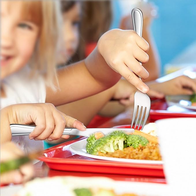 LIANYU 15-Piece Kids Silverware Set, Stainless Steel Toddler Utensils Flatware Set, Child Cutlery Tableware for 5, Include Knife Fork Spoon, Mirror Finished, Dishwasher Safe