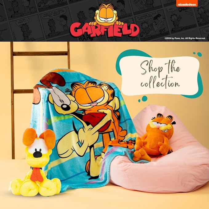 Garfield Odie Bedding Super Soft Cozy Decorative Cuddle Pillow, (Officially Licensed Product) By Franco Collectibles