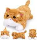 Weighted Cat Stuffed Animal,Weighted Plush Realistic Orange Tabby Cat Stuffed Animal,Soft Hugging Orange Cat Plush Kawaii Weighted Plushie Pillow Gifts for Kids Girls Boys