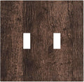 Light Switch Cover Plate Rustic Brown Wood Plank Retro Wooden Board 2 Gang Double Switch Plate Covers Toggle Wallplate Decorative Outlet Covers Electrical Switchplate for Farmhouse Home Decor
