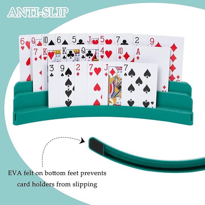 Three-Layer Design Playing Cards Holders，Playing Card Holder for Kids Adults Hands Free Card Holder for Family Card Game Nights Poker Parties