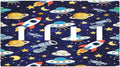 Decorative Light Switch Cover Plate Blue Space-themed Rocket Spaceship 4 Gang Wall Plates for Electrical Quad Toggle Switch Plate Covers Outlet Covers Faceplate for Children's Room Decor