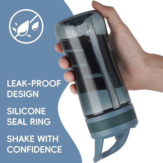 Kids Clear Water Bottle 14oz Flip with Straw Carry Handle, Leakproof, Reusable, Tritan, BPA Free, Suitable for Boys and Girls, Dark blue