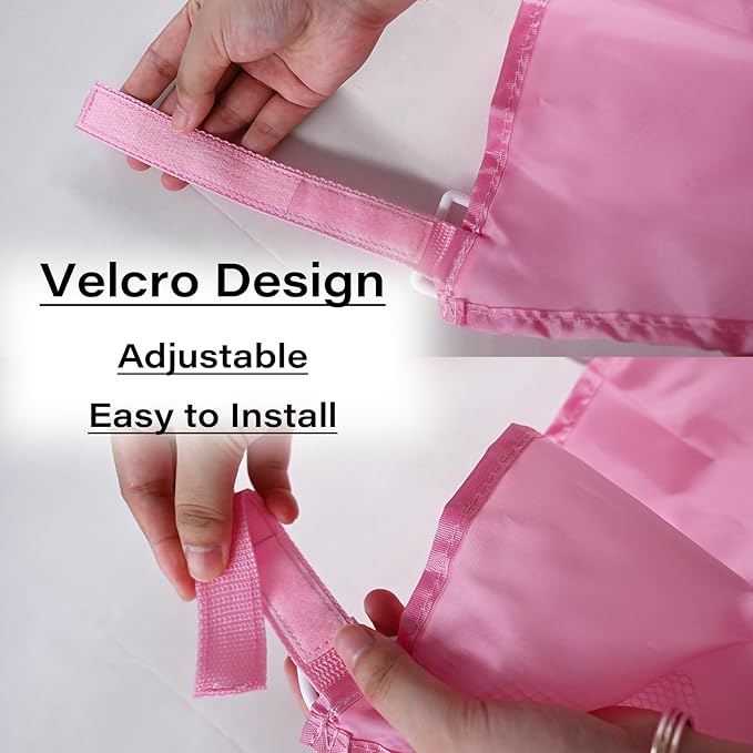 LiXiongBao 2 Pcs Side Sling Stroller Cargo Net,Universal Stroller Organizer Attachment Bag for Storage,Non-Slip and Adjustable Straps Portable Side Sling Storage Mesh Organizer(Pink)