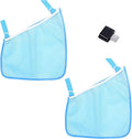 2 Pack Universal Side Sling Stroller Mesh Cargo Net and Organizer, Extra Stroller Storage Space, Non-Slip and Adjustable Straps (Blue) Type-C Convertor