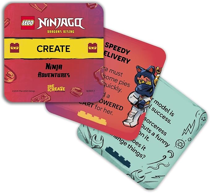 LEGO NINJAGO Recreate Activity Cards – Ninja Adventures | Ninja-Themed Building Game with 30+ Activity Cards & 25 LEGO Elements | Ages 6+