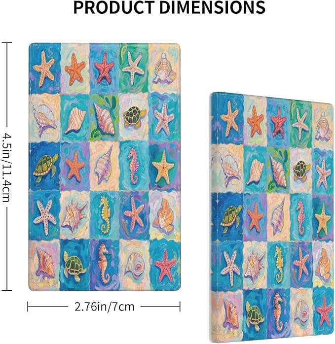 Sea Turtle Starfish Ocean No Device Blank Wall Plate Decorative 1 Gang Light Switch Covers Electrical Switchplate Home Decorate Faceplat for Bathroom Bedroom Kitchen Room 4.5 x 2.76 Inch