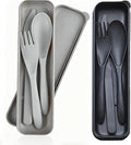 Reusable Travel Utensils Set with Case,2 Sets Wheat Straw Portable Knife Fork Spoons Tableware, Eco-Friendly BPA Free Cutlery for Kids Adults Picnic Camping Essentials
