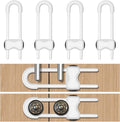 Cabinet Locks for Babies,Child Proof Cabinet Locks,4 Pack U-Shaped Baby Proofing Cabinets,Child Locks for Cabinets and Drawers,Child Safety Cabinet Locks with Adjustable(White)