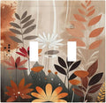 Boho Minimalist Vintage Wildflowers Plant Floral Art Watercolor Decorative Switch Plates 2 Gang Double Toggle Wall Plate Electrical Faceplate Outlet Light Switch Cover for Bedroom Living Room Decor