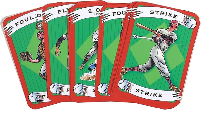 eeBoo: Baseball Playing Cards and Game, 36 Action Cards with Foldable Field, Develops Strategic Thinking, for Ages 5 and up