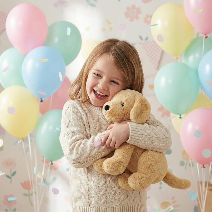 WEIGEDU Labrador Golden Retriever Stuffed Animal Dog Puppy Plush Toy with Embroidered Eyes for Babies Toddlers Kids Adults Ages 1 and Up, No Hard Parts, Machine Washable 12 inches