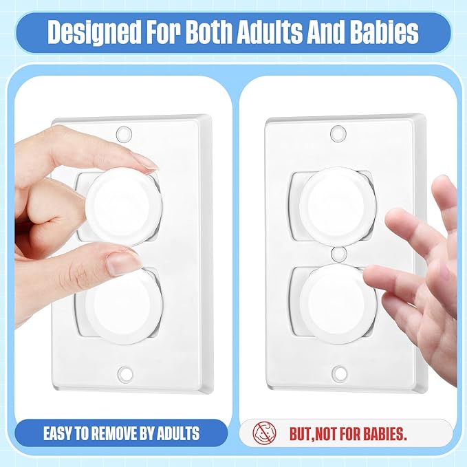 Thyle 200 Pcs Baby Proofing Outlet Covers Bulk Improved Grip Socket Guards for Child Safety Standard Universal Electrical Plug Protectors for Home Office Daycare (White)