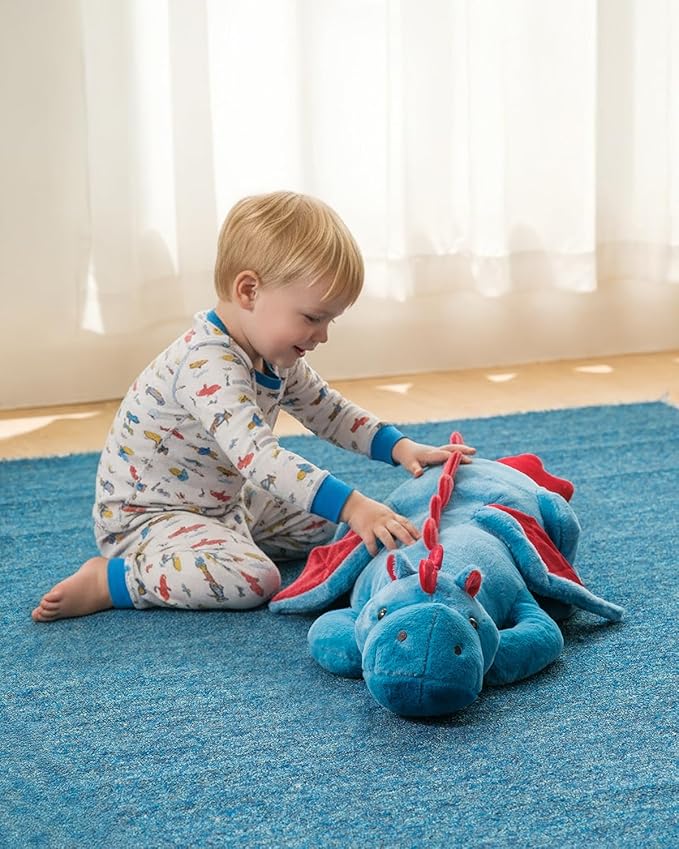 2026 Giant Weighted Stuffed Animal 10Lbs 35.4", Heavy Soft Dragon Plush Toy, White Weighted Dragon Stuffed Animal for Kids and Adults
