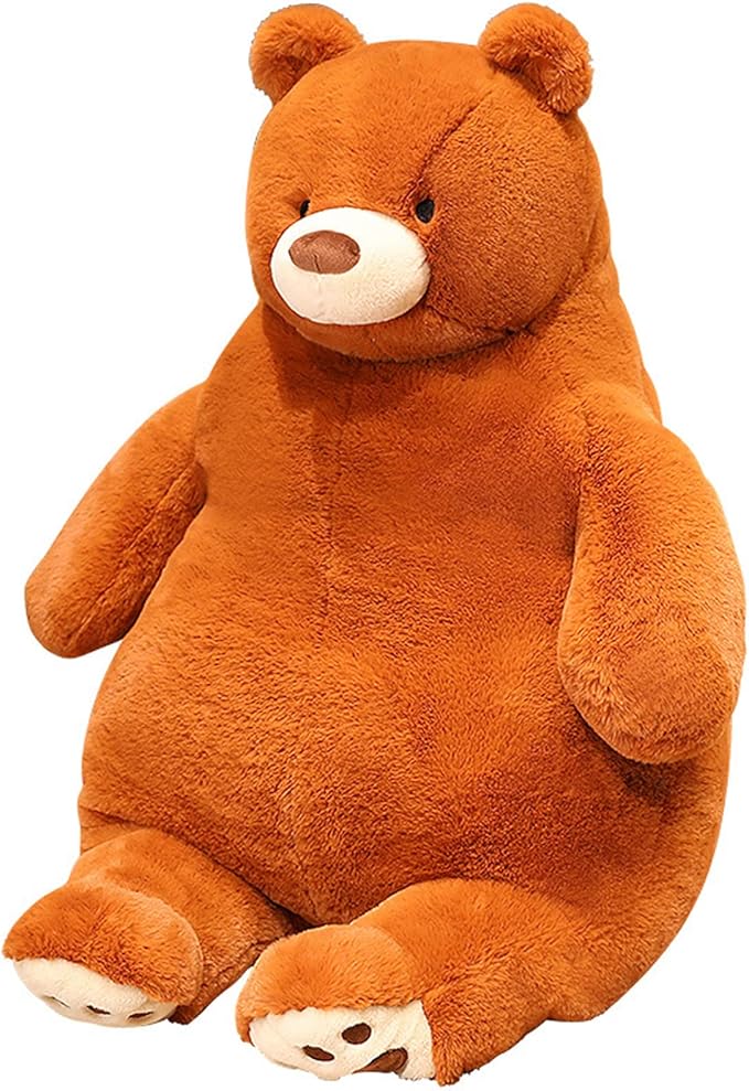 Bear Weighted Stuffed Animals, 17" 3.5 lbs Weighted Bear Plush Toy Large Brown Bear Weighted Plush Animal Pillow Gifts for Boys and Girls