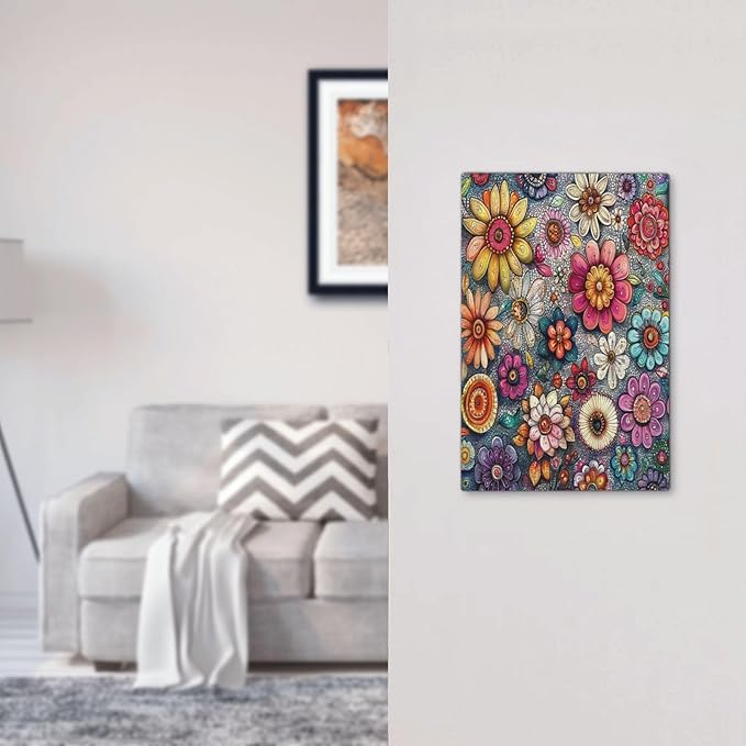 Light Switch Cover Plate Colorful Rainbow Pointillisme Flower 1 Gang No Device Blank Electrical Wall Plates Faceplate Decorative Switch Plate For Bed Room Home Decor