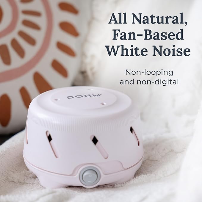 Yogasleep Dohm Uno White Noise Sound Machine, Real Fan Inside for Non-Looping White Noise, Sleep Aid, Office Privacy & Meditation for Adults & Baby, Registry Gift (Pink)