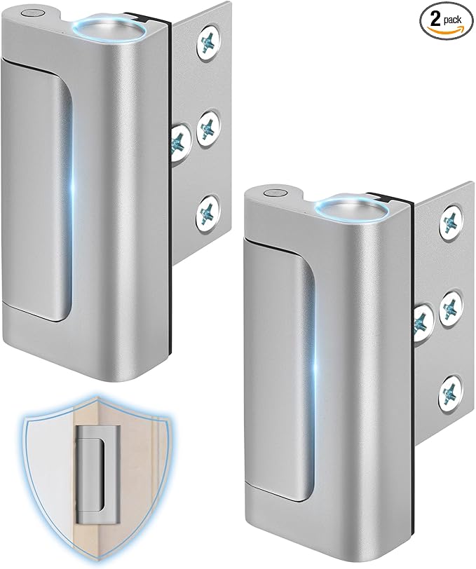 Door Reinforcement Lock for Front Door, Child Proof Safety Latch Withstand 800 Lbs, High Home Security Flip Extra Lock for Inward Swinging Doors Kids Safety Night Guardian, Prevent Unauthorized Entry