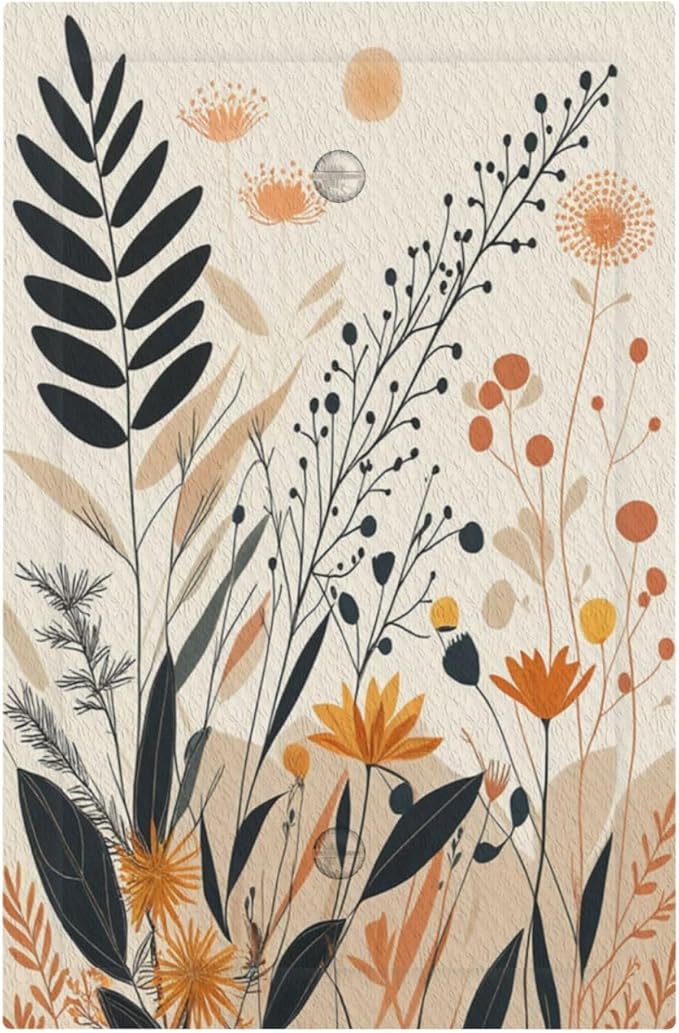 Light Switch Cover Minimalist Floral Boho Botanical Wildflowers Decorative Switch Plates 1 Gang Blank No Device Outlet Covers Electrical Wall Plates for Bathroom Bedroom Decor
