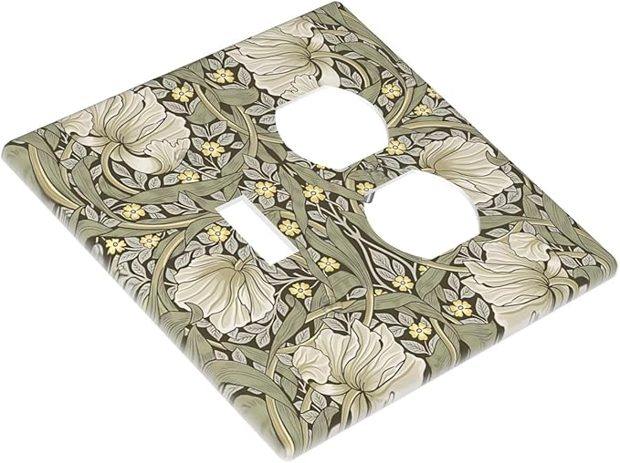 William Morris Pimpernel Flowers Plant Floral Wallplates 1 Toggle 1 Duplex Switch Plate Electrical GFCI Faceplate Decorative Light Switch Covers for Farmhouse Living Room Decor