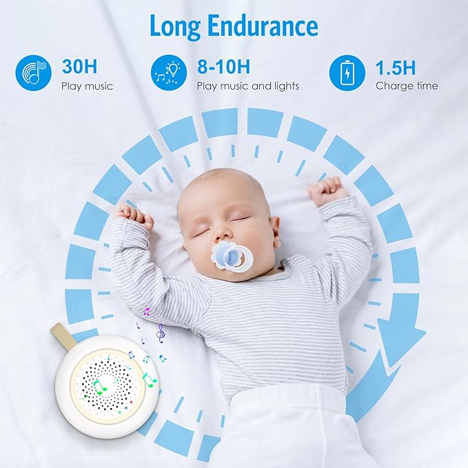 AMIR White Noise Machine, Portable Sound Machine for Baby Adult with Volume Control and Timing, 24 Soothing Sound, Noise Canceling for Sleeping, Sound Therapy for Home, Travel, Registry Present