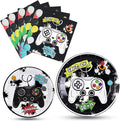 WERNNSAI Gamer Birthday Party Decorations - 48 PCS Birthday Plates and Napkins Black Boy Party Decorations Video Game Plates and Napkins for Boys Game Lovers Parties Supplies