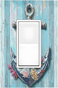 Decorative Outlet Covers Anchor Coastal Beach Nautical Coral 1 Gang Single Rocker Light Switch Cover Plate Wall Plates Gfci Faceplate For Farmhouse Cabin Decor