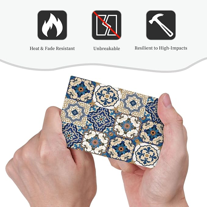 Light Switch Cover Plate Mandala Decorative Tile Talavera Moroccan Tiles 1 Gang No Device Blank Electrical Wall Plates Faceplate Decorative Switch Plate for Bedroom living Room Decor