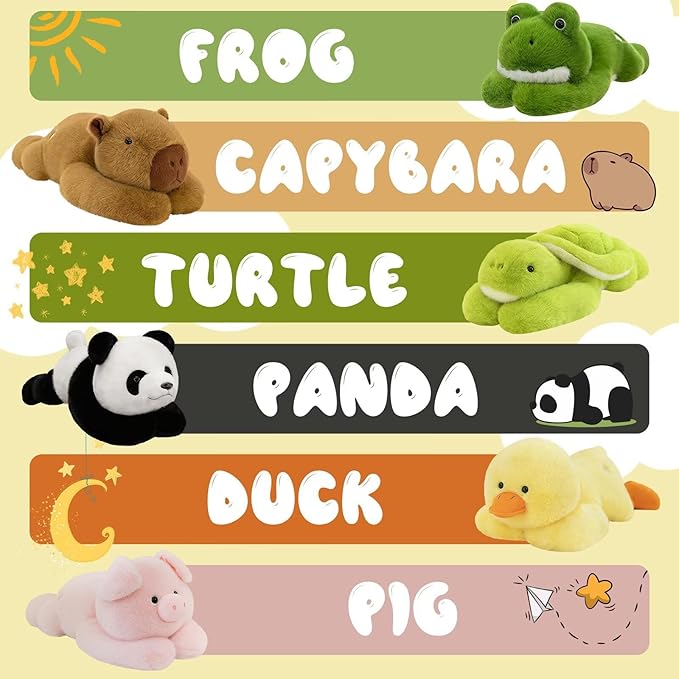 QUIRAI Weighted Stuffed Animals Duck Plush, 24" | 3.3 lb Duck Stuffed Animal, Pillowfort Weighted Plush Animals & Cute Plushies Gifts for Kids Adults